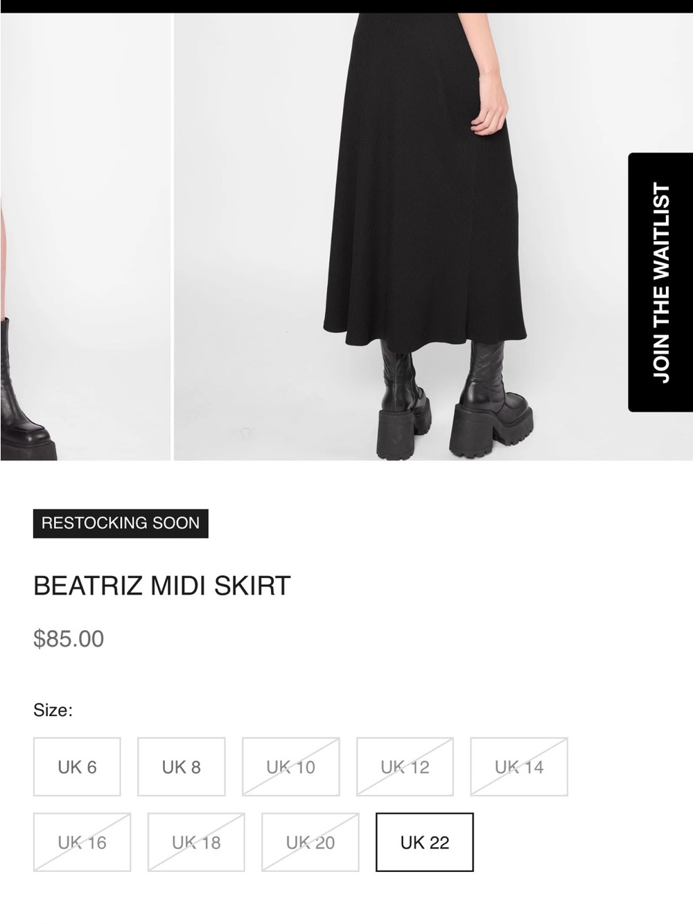 Mary Wyatt Beatriz Black Maxi Skirt with High Side Slit with Fasteners - Picture 6 of 6